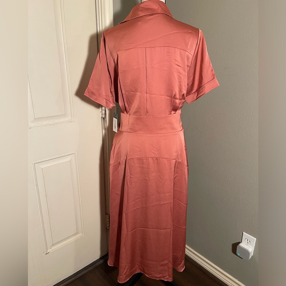 Tahari Coral Wrap-Front Midi Dress - Picture 8 of 11